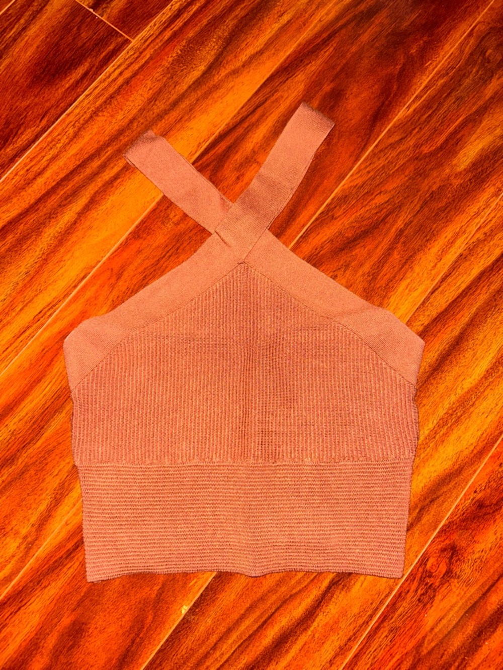 Abercrombie & Fitch Rust Orange Ribbed Crop Tank